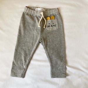 Zara baby knit pants - gray critter